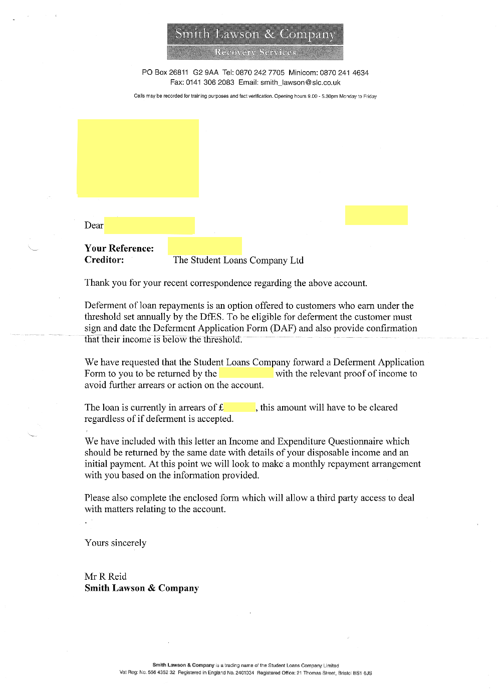 Insurance fraud cover letter