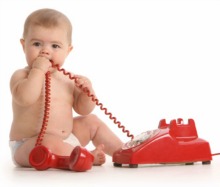 picture of baby with phone