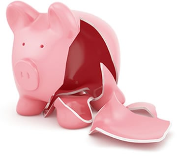 broken piggy-bank