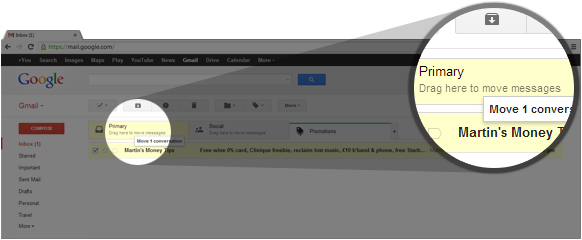 gmail primary tab