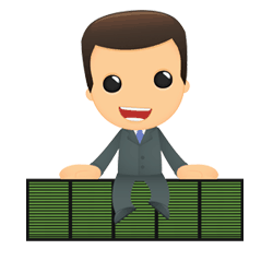 A man sitting on a pile of cash