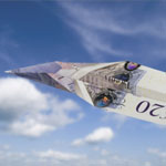 Plane made from £20 note