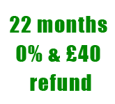 22 mths 0% on debts plus up to £40 back